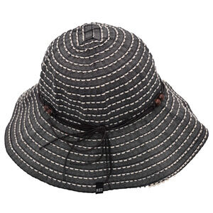 REI Womens Gray Striped Cotton Blend Floppy Wide Brim Sun Hat -- L / XL